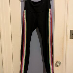 Old Navy Black Leggings with Colorful Stripes
